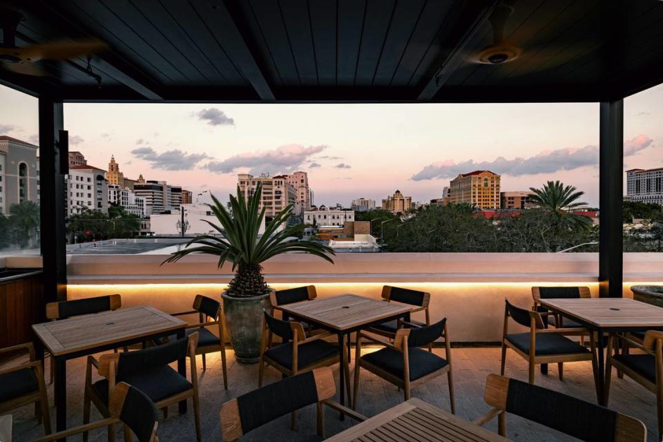 The rooftop bar at Maiz y Agave, a new Mexican restaurant on Miracle Mile in Coral Gables.