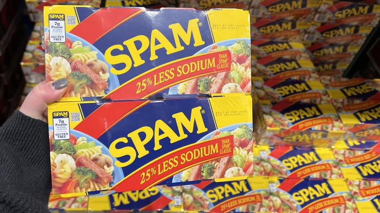 Box of canned low-sodium Spam 