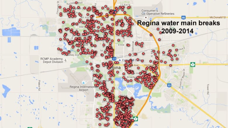 Are you on Regina's map of 1,100 water main breaks?