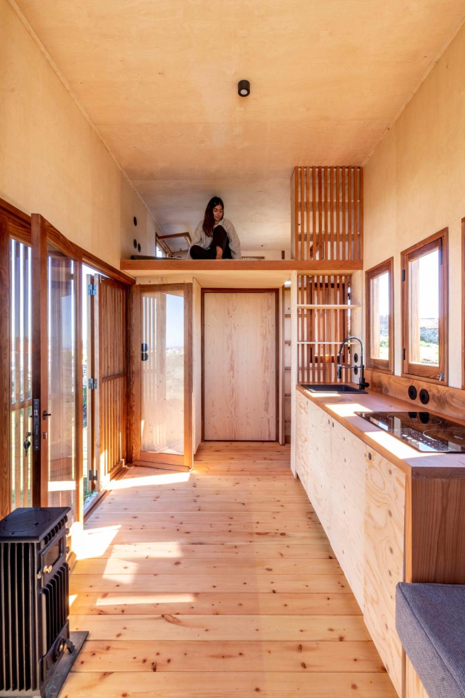 The interior of the Vigia tiny home.