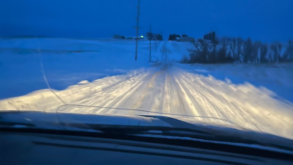 A snowy caucus night in Ringgold County, Iowa. - Courtesy Shanen Ebersole