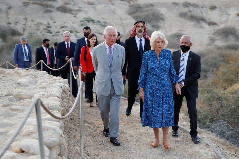 Britain's Prince Charles, Prince of Wales, and Camilla, Duchess of Cornwall, visit Jordan