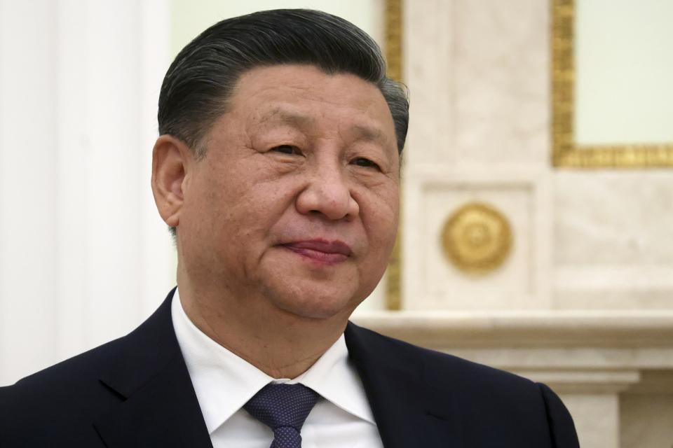 Chinese President Xi Jinping listens to Russian President Vladimir Putin during their meeting at the Kremlin in Moscow, Russia, Monday, March 20, 2023. (Sergei Karpukhin, Sputnik, Kremlin Pool Photo via AP)