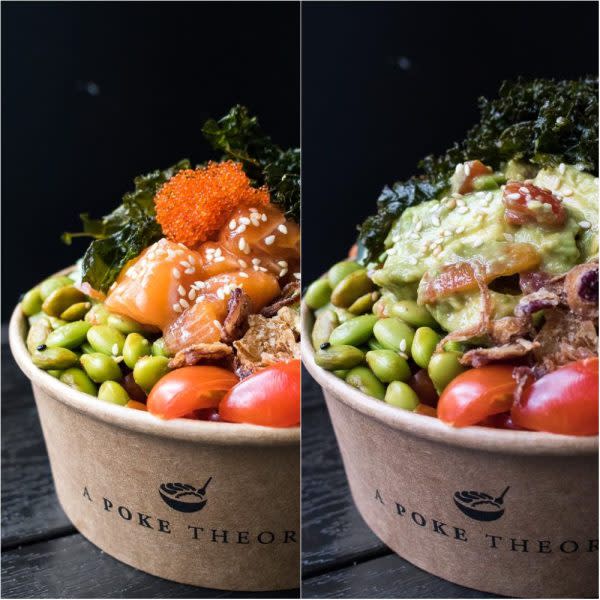 Poke Theory - close up of poke bowls