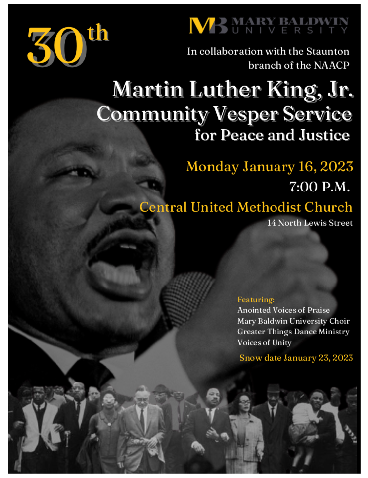 Martin Luther King Jr. Community Vesper Service 's flyer