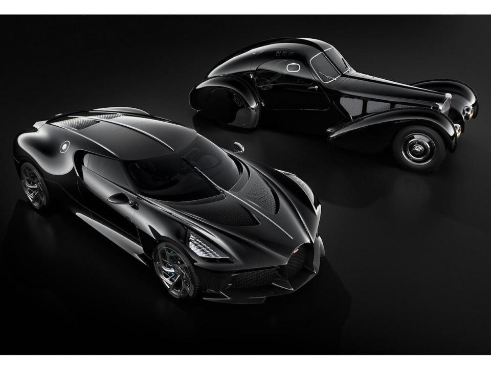 BUGATTI「La Voiture Noire」設計靈感來自於BUGATTI經典車款Type 57 SC Atlantic。