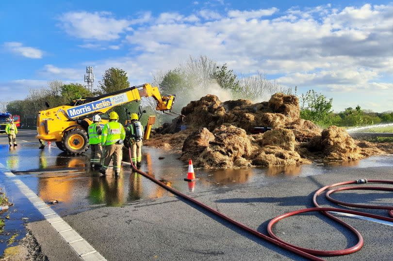 A Good Samaritan helped clear hay bales