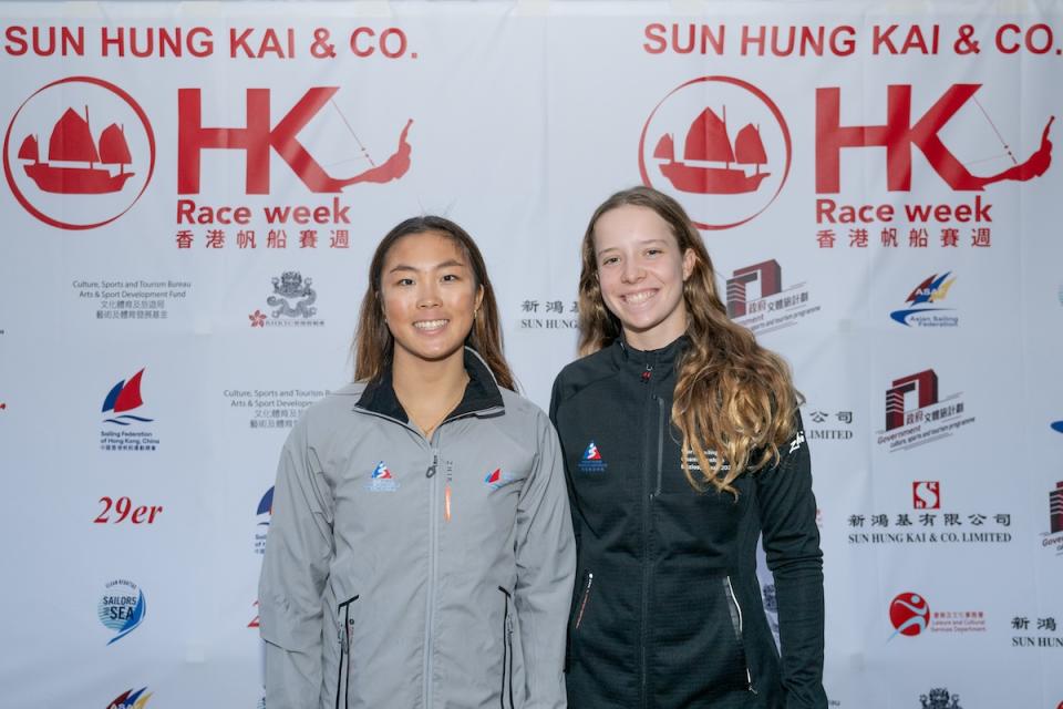 去年在首屆「29er亞洲帆船錦標賽」中封后的港將Emily Polson（右）及麥曉彤（左）今年再度披甲上陣。