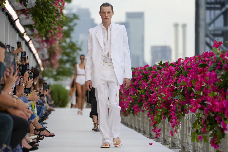 The Michael Kors collection is modeled during Fashion Week, Monday, Sept. 11, 2023, in New York. (AP Photo/Mary Altaffer)