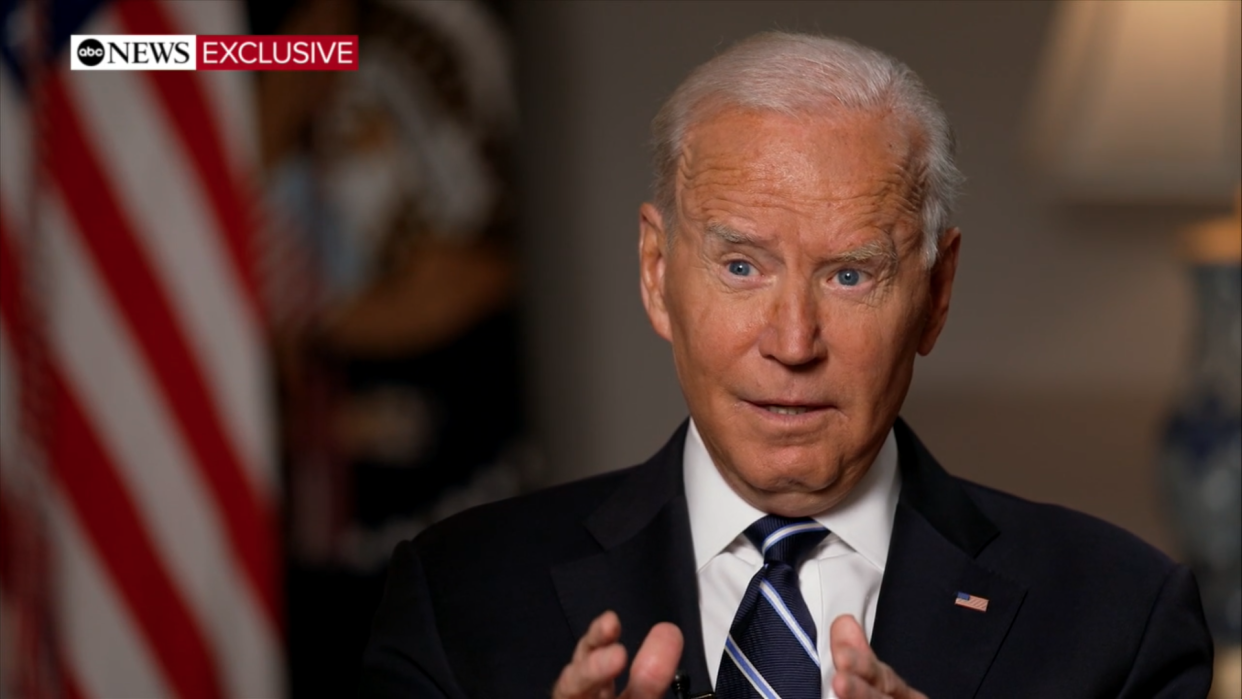 President Joe Biden speaks to George Stephanopoulos of ABC News.  (ABC News)