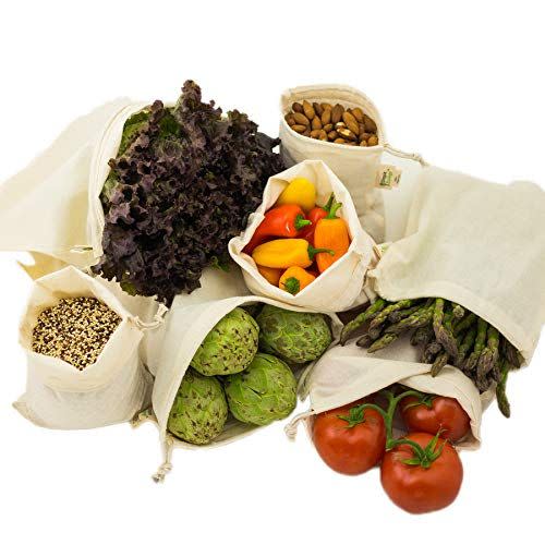 6) Muslin Reusable Produce Bags (Set of 6)