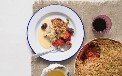 Gizzi and Rosemary's autumn crumble - Credit: Andrew Crowley