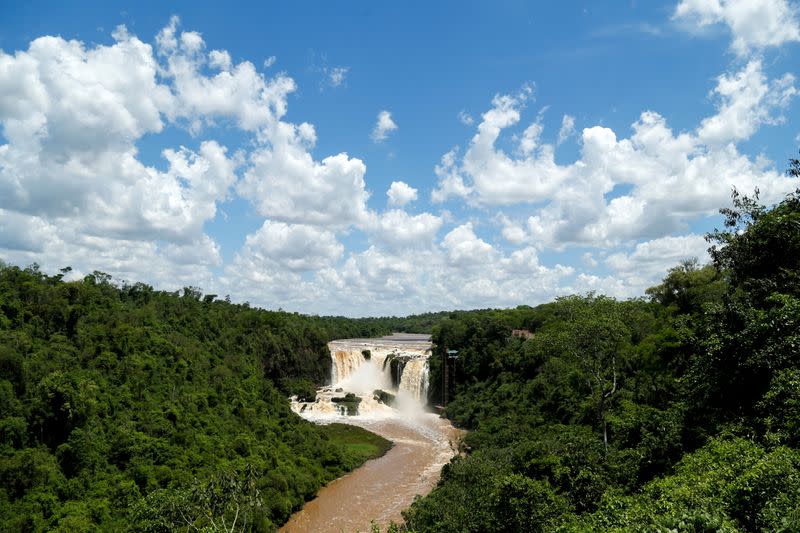 Rains hitting their lowest level in decades sap the water source for the mighty Parana River