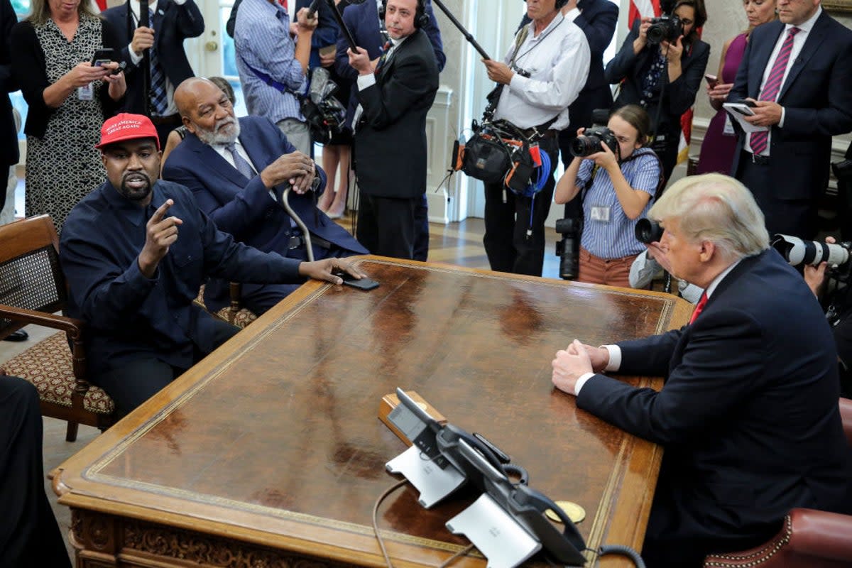 Donald Trump and Kanye West during a 2018 White House meeting (Getty Images)