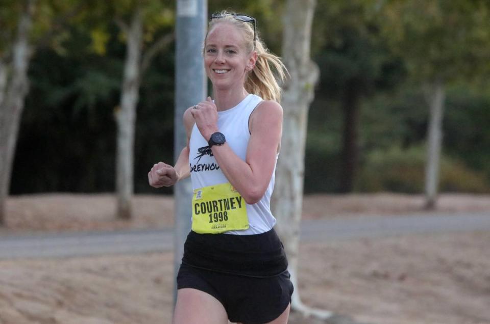 Courtney Alsup, 29, of Bakersfield won the Two Cities Half Marathon on Nov. 5, 2023 in 1:23:00.14.