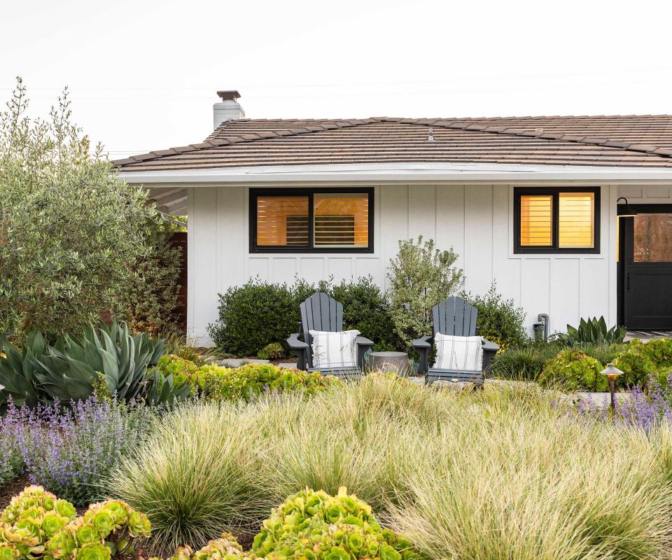 front yard with ornamental grasses