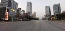 General view of empty roads in Wuhan City