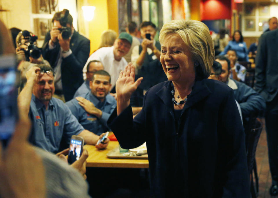 A high-five from Hillary