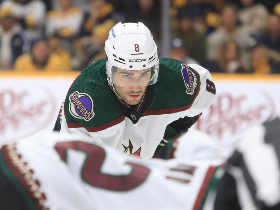 Arizona Coyotes winger Nick Schmaltz (8) has fantasy value