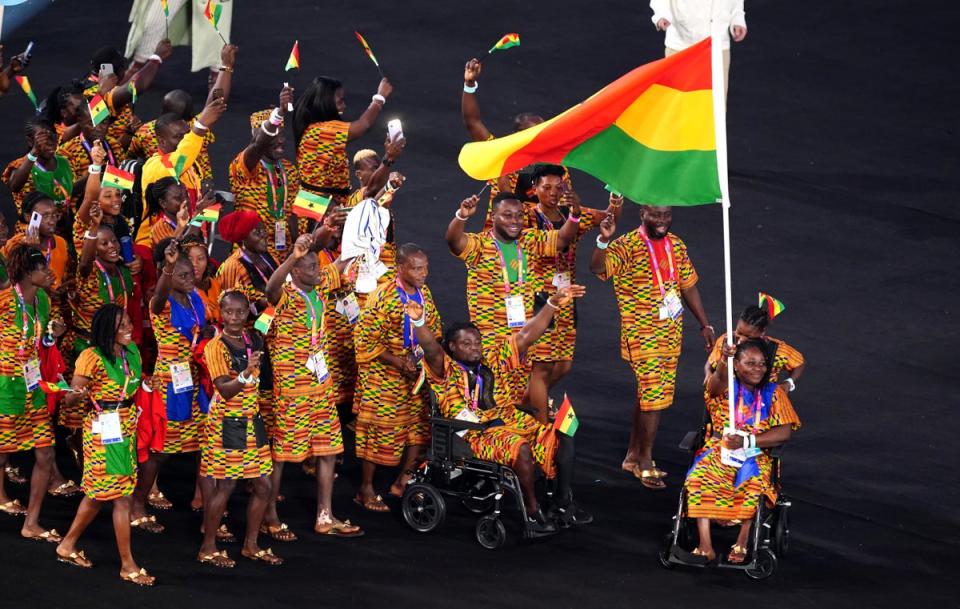 Ghana’s athletes enter the stadium (Mike Egerton/PA) (PA Wire)