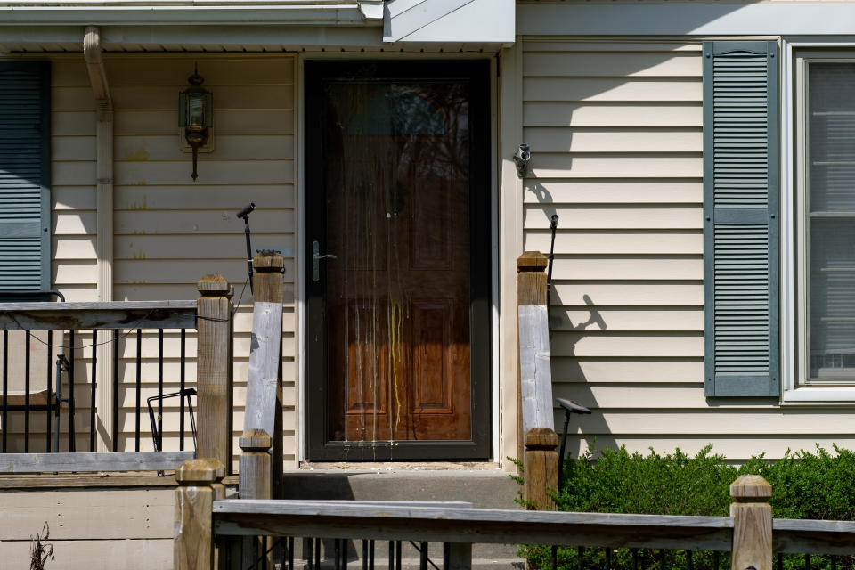 Andrew Lester's home vandalized after the shooting.