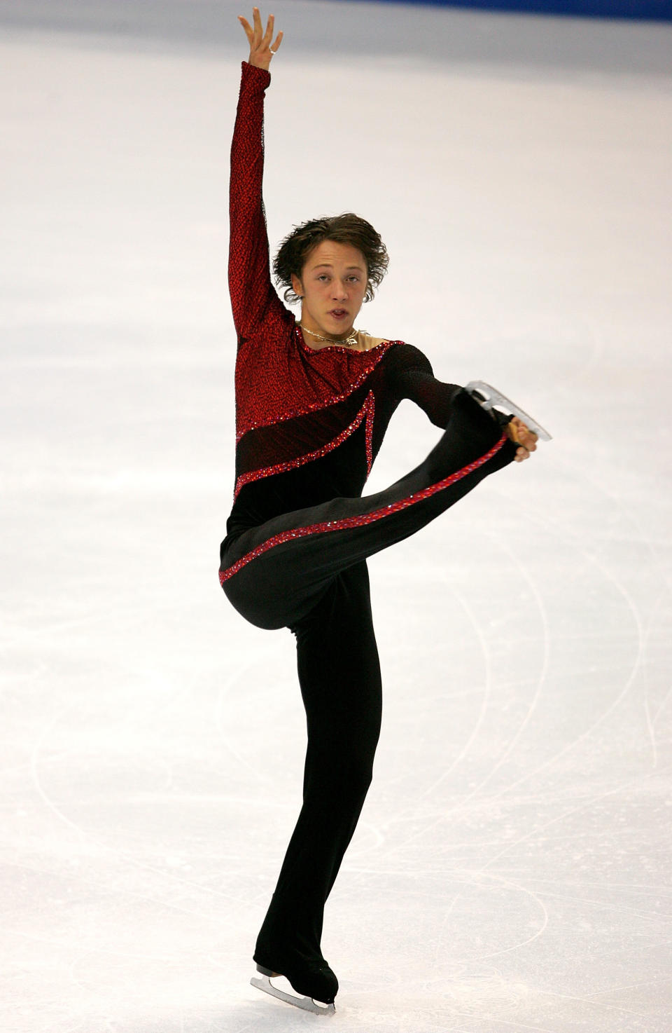 Competing in the men's short program during the State Farm U.S. Figure Skating Championships at the Rose Garden on Jan. 13, 2005, in Portland, Oregon.