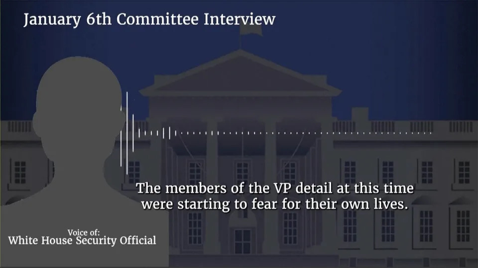 A slide from the video presentation during the House Select Committee hearing on July 21, 2022. (House TV via Reuters Video)