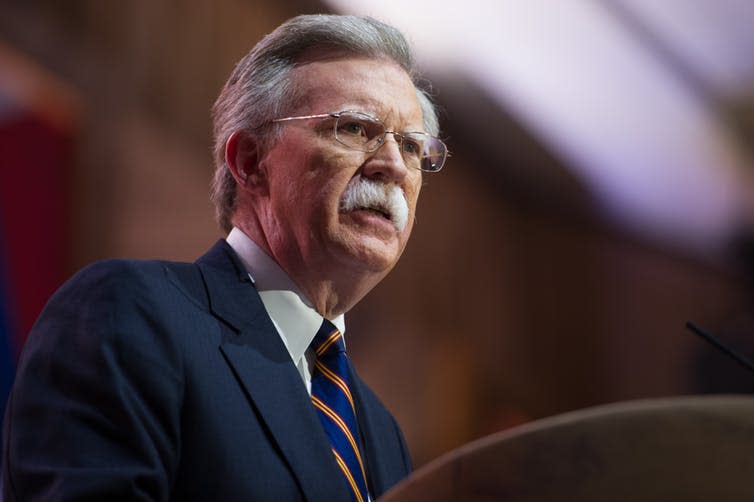 <span class="caption">Hardline neoconservative John Bolton, now president Trump’s national security adviser, helped set up the PSI in his then role as under-secretary of state for arms control.</span> <span class="attribution"><span class="source">Christopher Halloran / shutterstock</span></span>