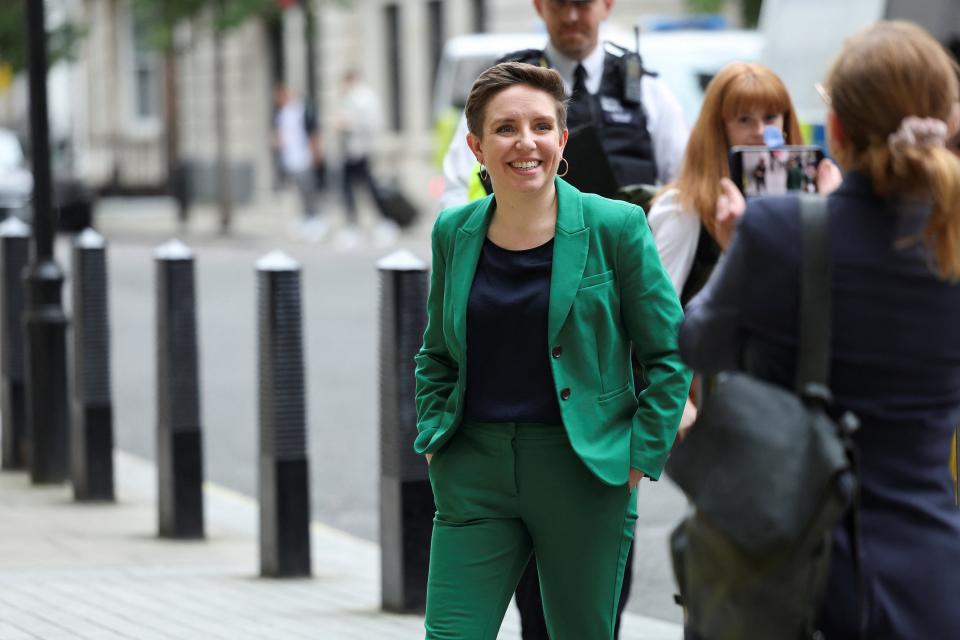 Co-leader of the Green Party of England and Wales Carla Denyer arrives (REUTERS)