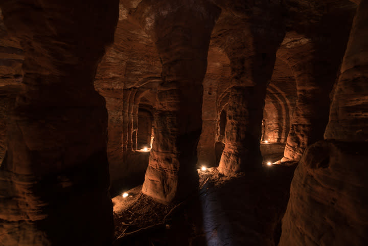 The photographer went to find the caves after seeing a video online (Caters)