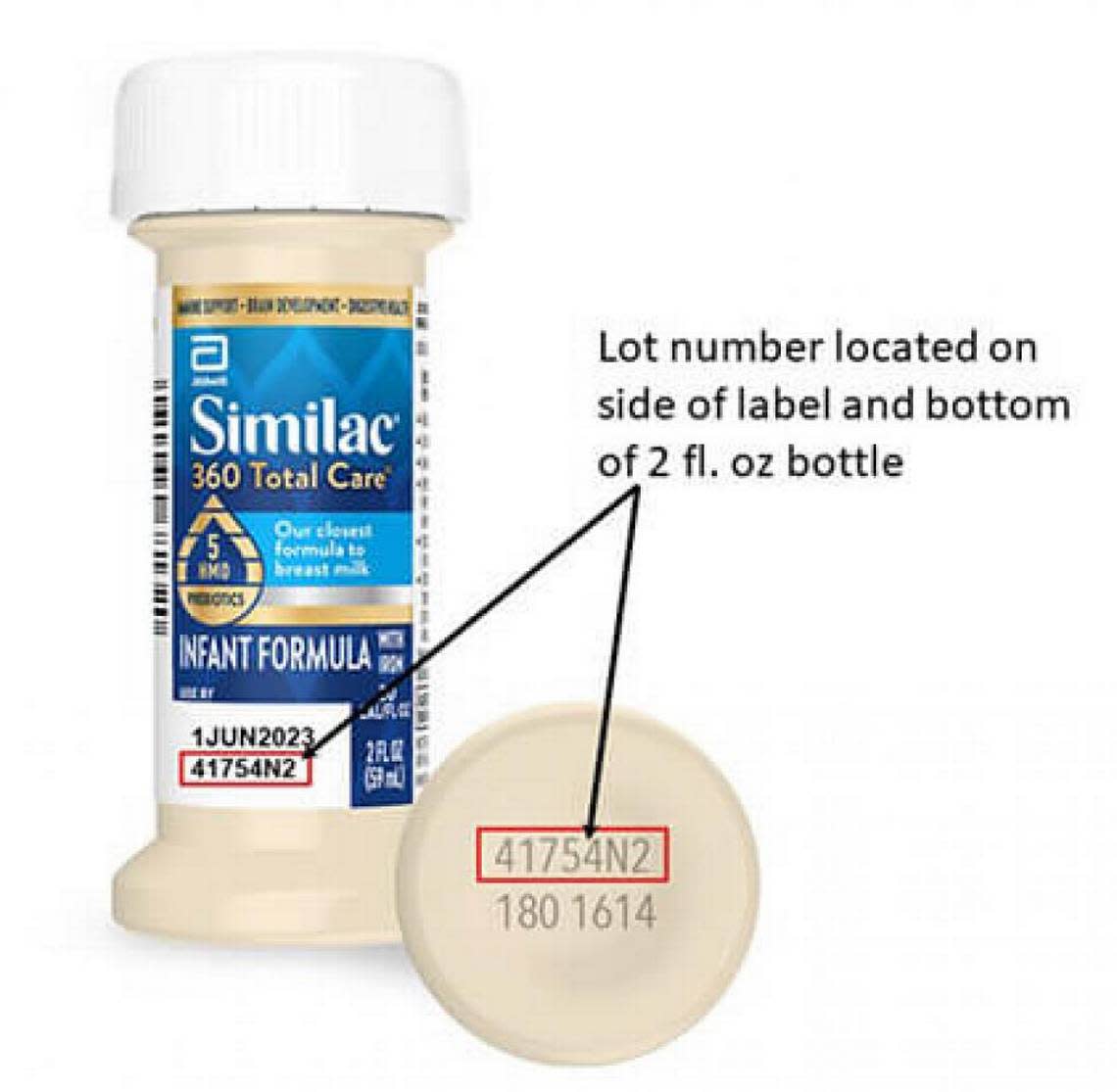 An example of the 2-ounce bottles of Similac recalled.