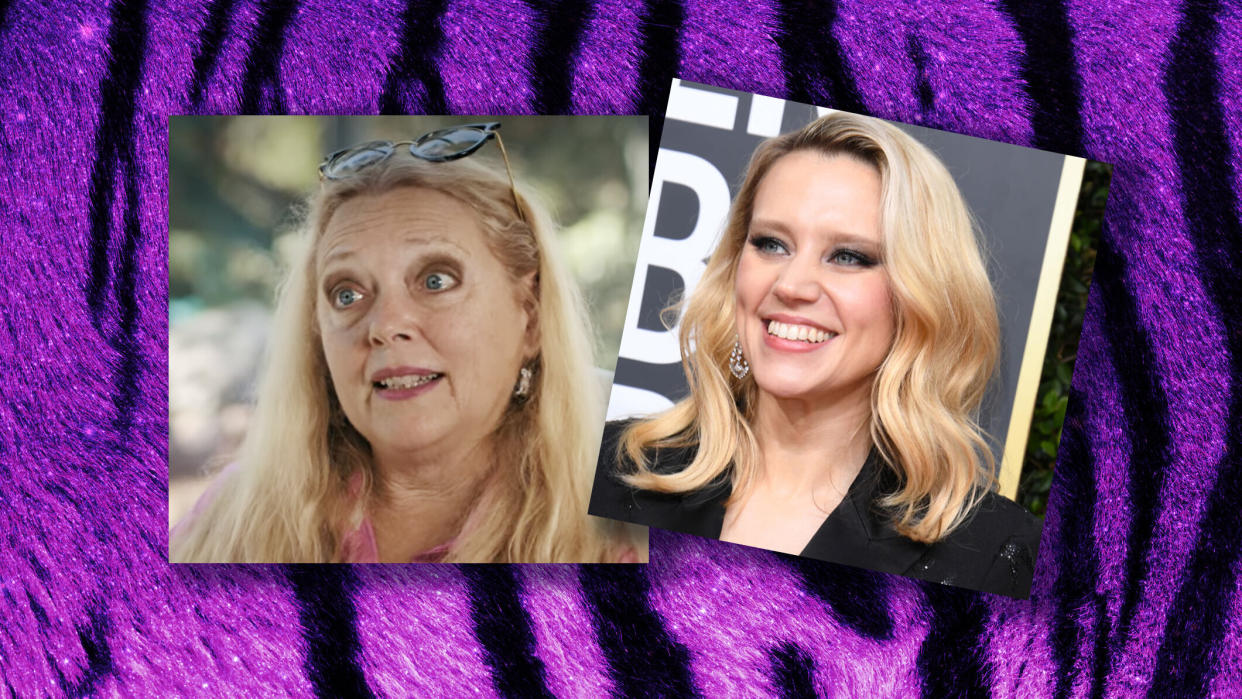 Carole Baskin and Kate McKinnon. (Photo: HuffPost Illustration/Netflix/Getty Images)