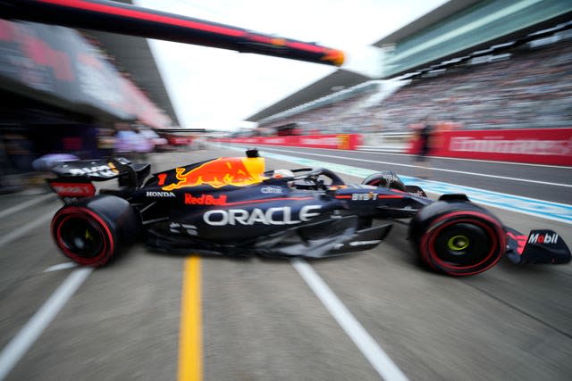 Max Verstappen leaving the Red Bull garage 