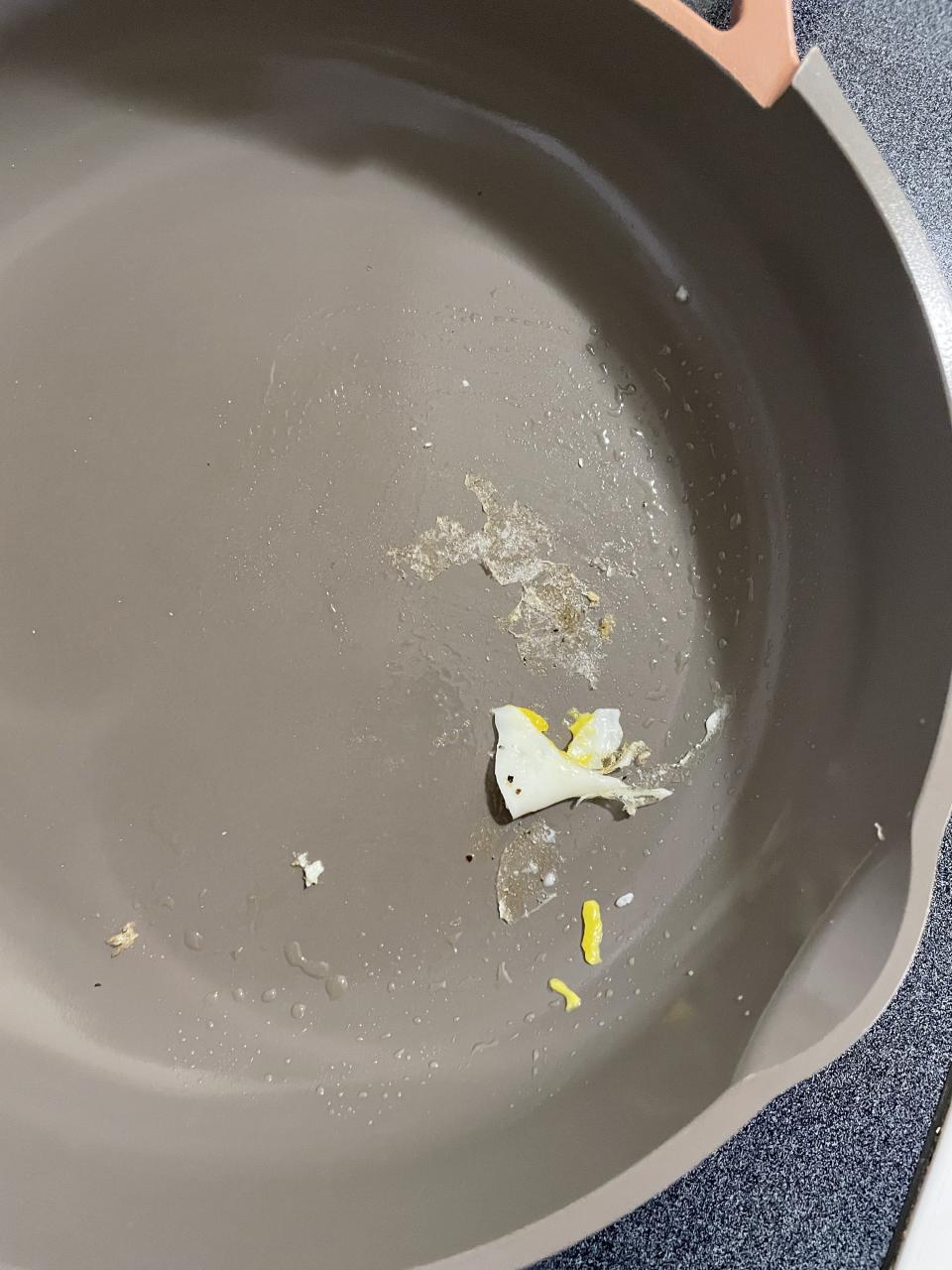 Some egg left in the pan