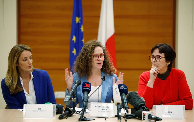 European Parliament delegation holds a news conference following a 2-day fact-finding mission on the political situation in Malta