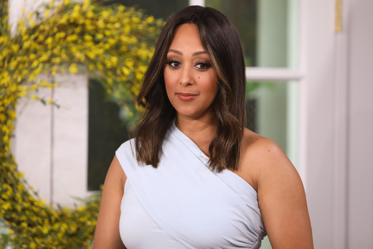 Actress Tamera Mowry-Housley on the set of Hallmark Channel's 