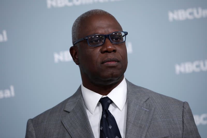Actor Andre Braugher from the NBC series "Brooklyn Nine-Nine" poses at the NBCUniversal UpFront presentation in New York City