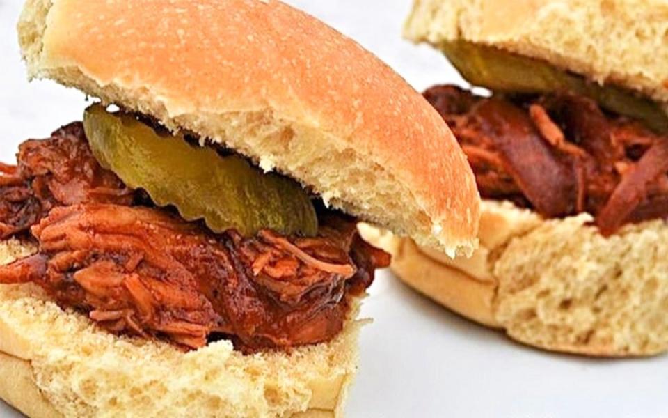 <p>Krista Marshall</p><p>Perfectly tender and perfect for sliders or buns. Excellent for outdoor gatherings. </p><p><strong>Get the Recipe: <a href="/855481/kristamarshall/slow-cooker-pulled-barbecue-chicken/" data-ylk="slk:Slow Cooker Barbecue Pulled Chicken;elm:context_link;itc:0;sec:content-canvas" class="link ">Slow Cooker Barbecue Pulled Chicken</a></strong></p>