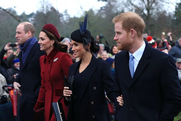 <div class="inline-image__caption"><p>(L-R) Prince William, Duke of Cambridge, Catherine, Duchess of Cambridge, Meghan, Duchess of Sussex and Prince Harry, Duke of Sussex leave after attending Christmas Day Church service at Church of St Mary Magdalene on the Sandringham estate on December 25, 2018 in King's Lynn, England.</p></div> <div class="inline-image__credit">Stephen Pond/Getty Images</div>