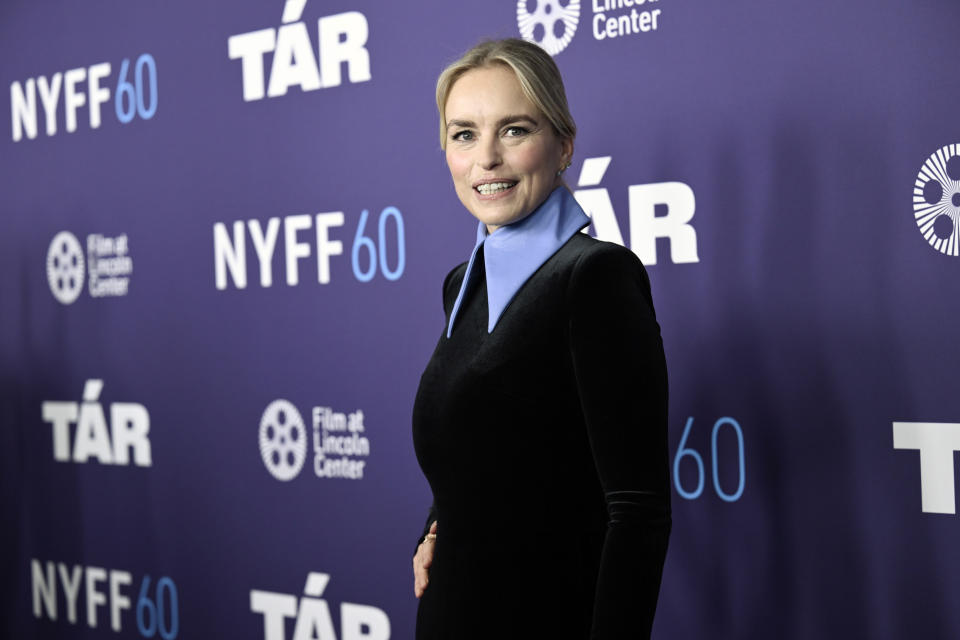 Nina Hoss attends the premiere of "Tár" at Alice Tully Hall during the 60th New York Film Festival on Monday, Oct. 3, 2022, in New York. (Photo by Evan Agostini/Invision/AP)