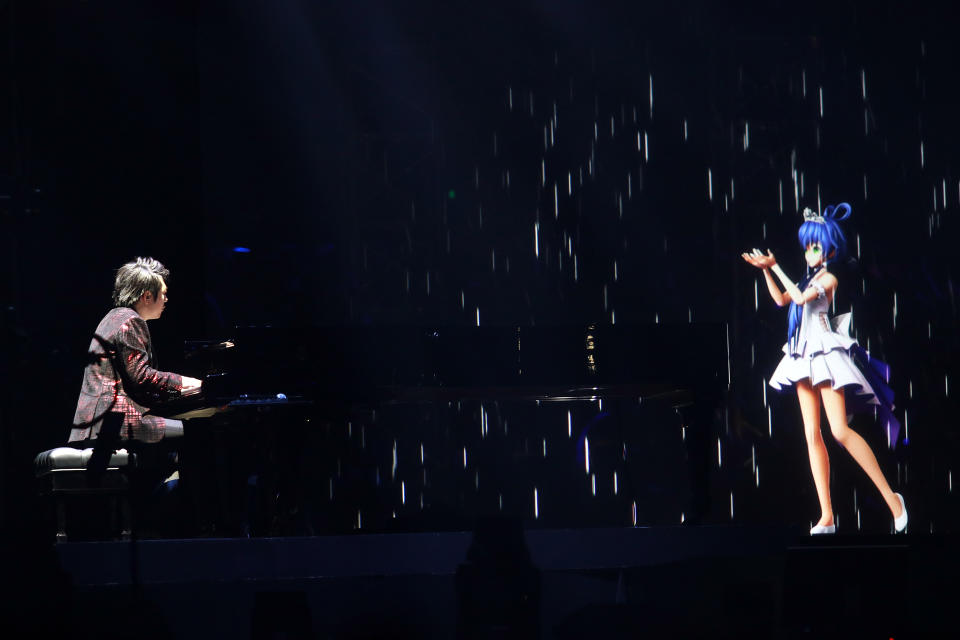 SHANGHAI, CHINA - FEBRUARY 23: Pianist Lang Lang performs onstage during the Luo Tianyi & Lang Lang Concert 2019 at the Mercedes-Benz Arena on February 23, 2019 in Shanghai, China. (Photo by Visual China Group via Getty Images)