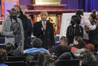 Rev. Al Sharpton speaks during a visitation for Daunte Wright Wednesday, April 21, 2021, in Minneapolis. Daunte Wright was fatally shot by a police officer during a traffic stop. (AP Photo/Morry Gash)