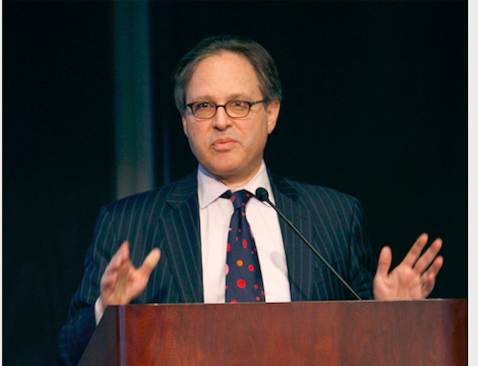 Nicholas Lemann, pictured here, speaking when he was dean of Columbia University's School of Journalism in 2007. (Photo by Joe Kohen/WireImage)