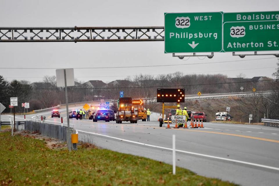 A fatal crash caused the closure of all lanes on US Route 322 near Boalsburg late Monday morning.