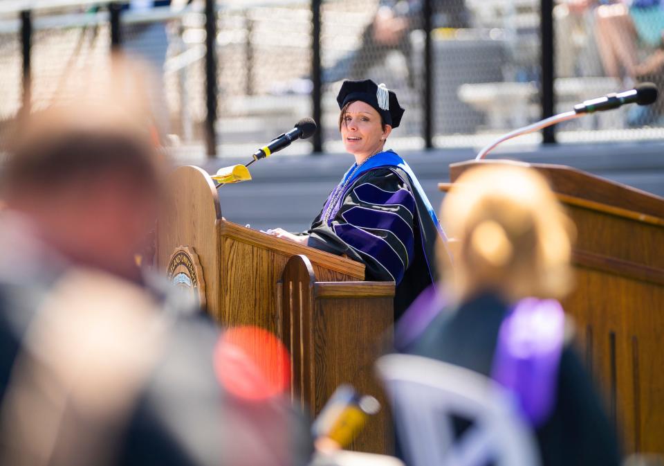 This was the first ceremony, Saturday, May 1, 2021, in the role of LakelandÕs president for Beth Borgen, who was promoted to the role late last year at the University's commencement in Plymouth, Wis. 