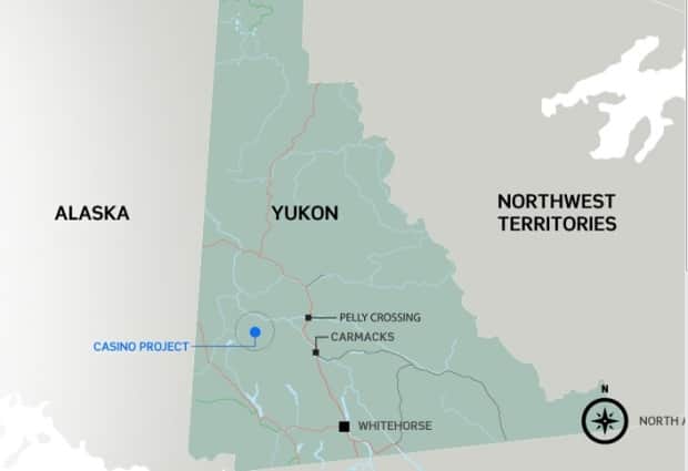 The Casino project is about 300 kilometres northwest of Whitehorse.