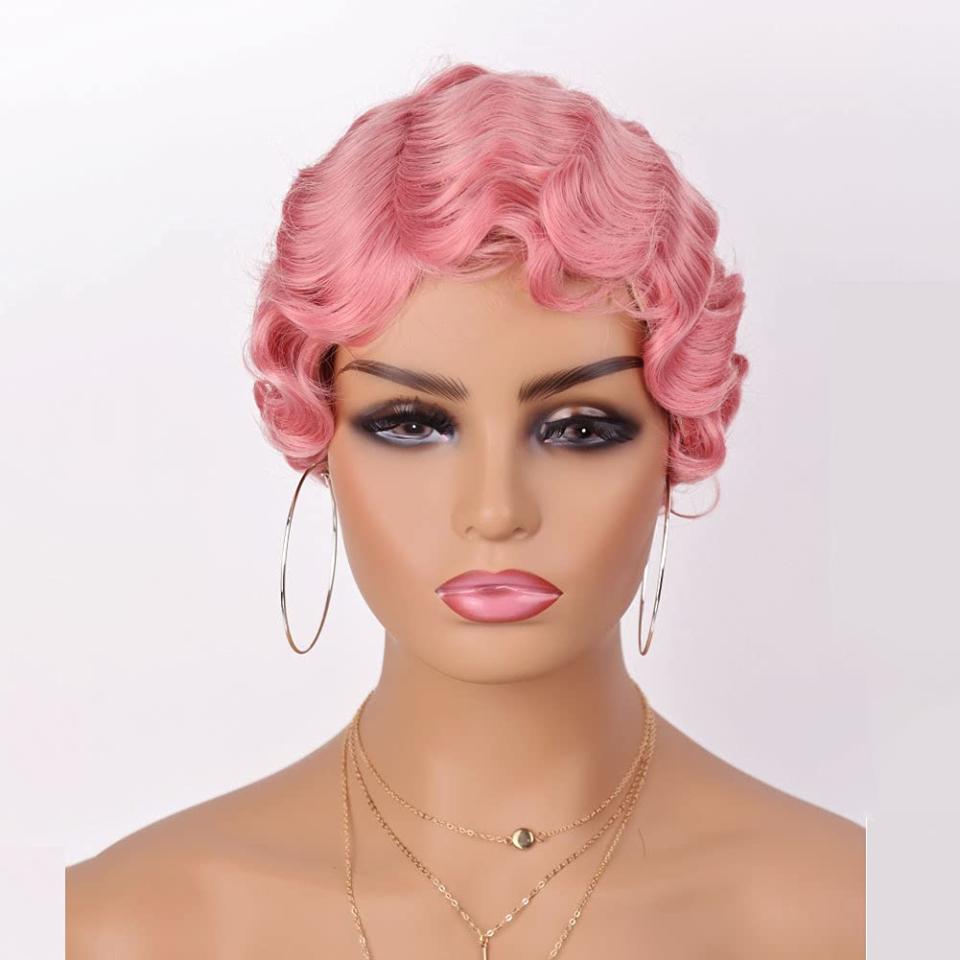 G&T Wig Pink Finger Wave Wig