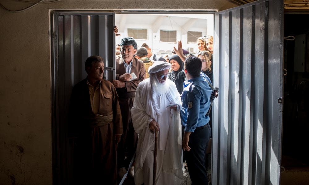 A polling station in Erbil, Iraq, on the day of the Iraqi Kurdistan independence referendum, 25 September 2017