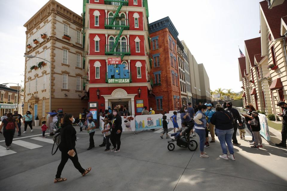 The exterior of the newly opened Universal Studios Hollywood aattraction The Secret Life of Pets: Off the Leash!