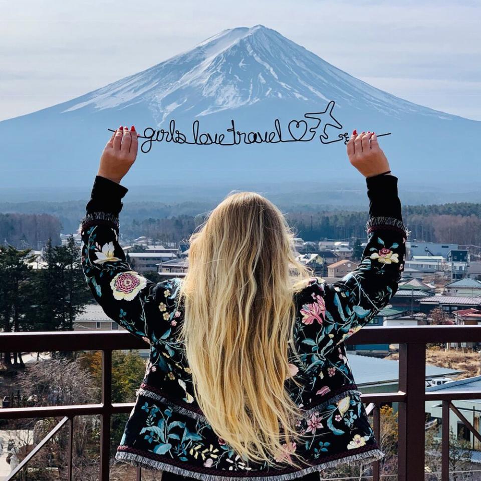 Haley Woods looking at Mt. Fuji | Courtesy Haley Woods
